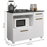 Balcão Para Cooktop 5 Bocas Violeta Kaiki Móveis Branco - 7