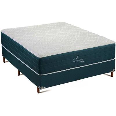 Conjunto Colchão Box Casal Molas Ensacadas Aquariuns Polar
