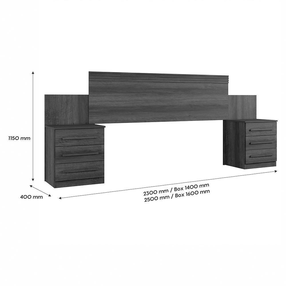 Cabeceira Casal Império Extensível Com Mesa De Cabeceira Benetil Imbuia - 2