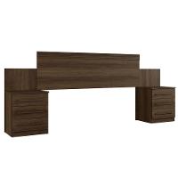 Cabeceira Casal Império Extensível Com Mesa De Cabeceira Benetil Imbuia - 1