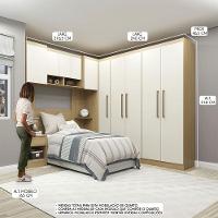 Guarda Roupa De Solteiro Modulado Selene 7 Pçs Menu Móveis Carvalho - 3