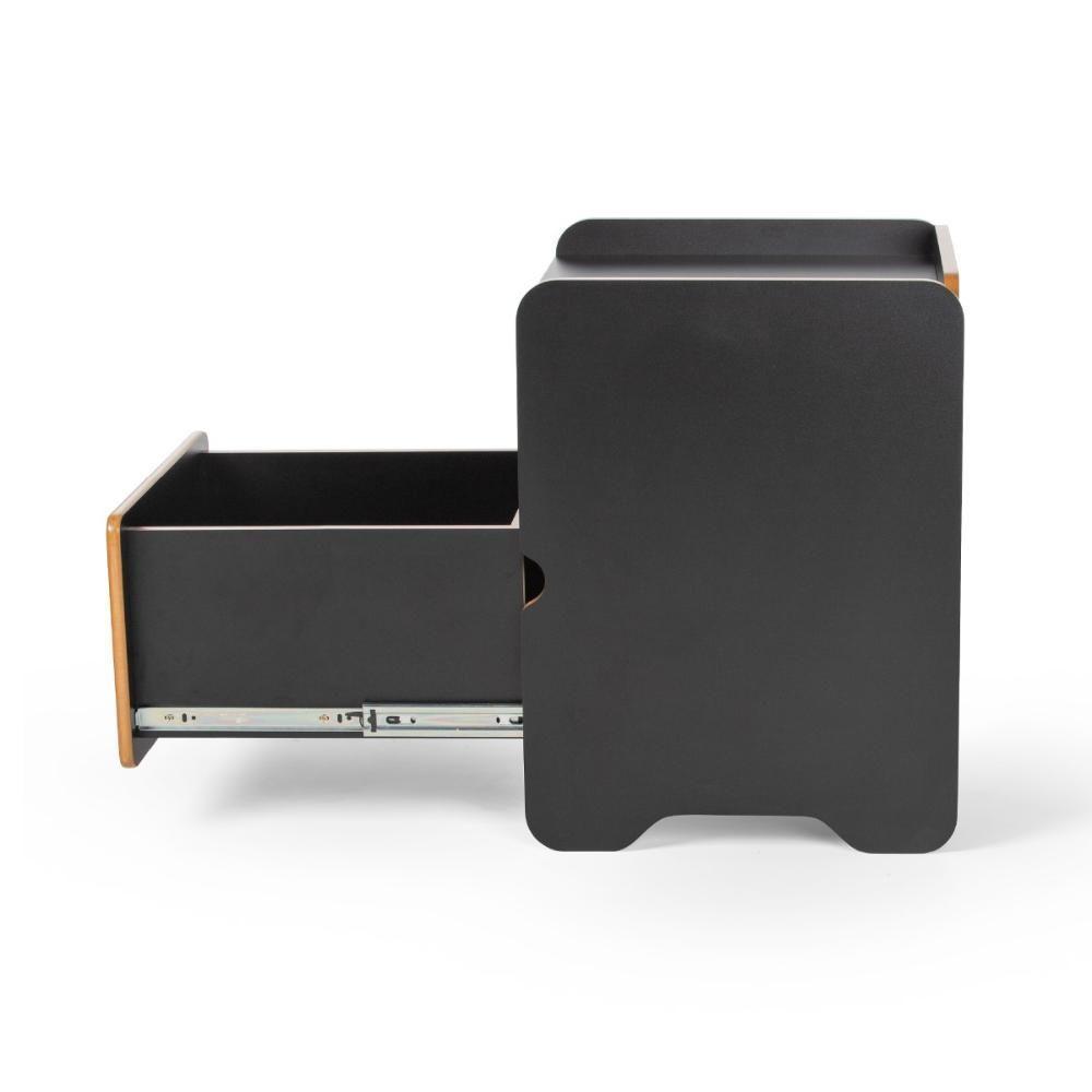 Mesa De Cabeceira 1 Gaveta Com Nicho Cindy - Preto - 6