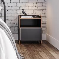 Mesa De Cabeceira 1 Gaveta Com Nicho Cindy - Preto - 2