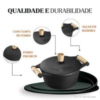 Caçarola Tradição 20 Cm 2,5 L Em Ferro Fundido E Alça De Madeira Panela Mineira