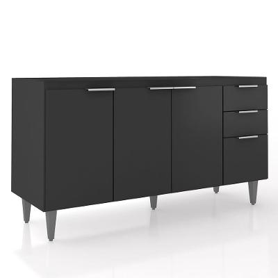 Balcão Para Pia 150cm Sem Tampo Pérola Z34 Preto Mpozenato