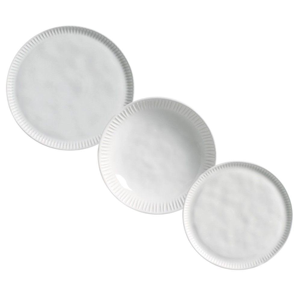 Jogo De Pratos 18 Peças Linhas New White Porto Brasil - 1