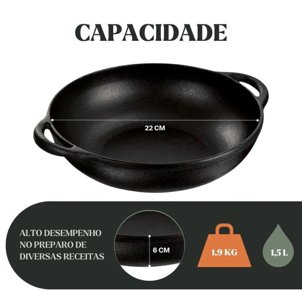Panela Parmegiana 22 Cm 1,5 L Em Ferro Fundido Panela Mineira - 2