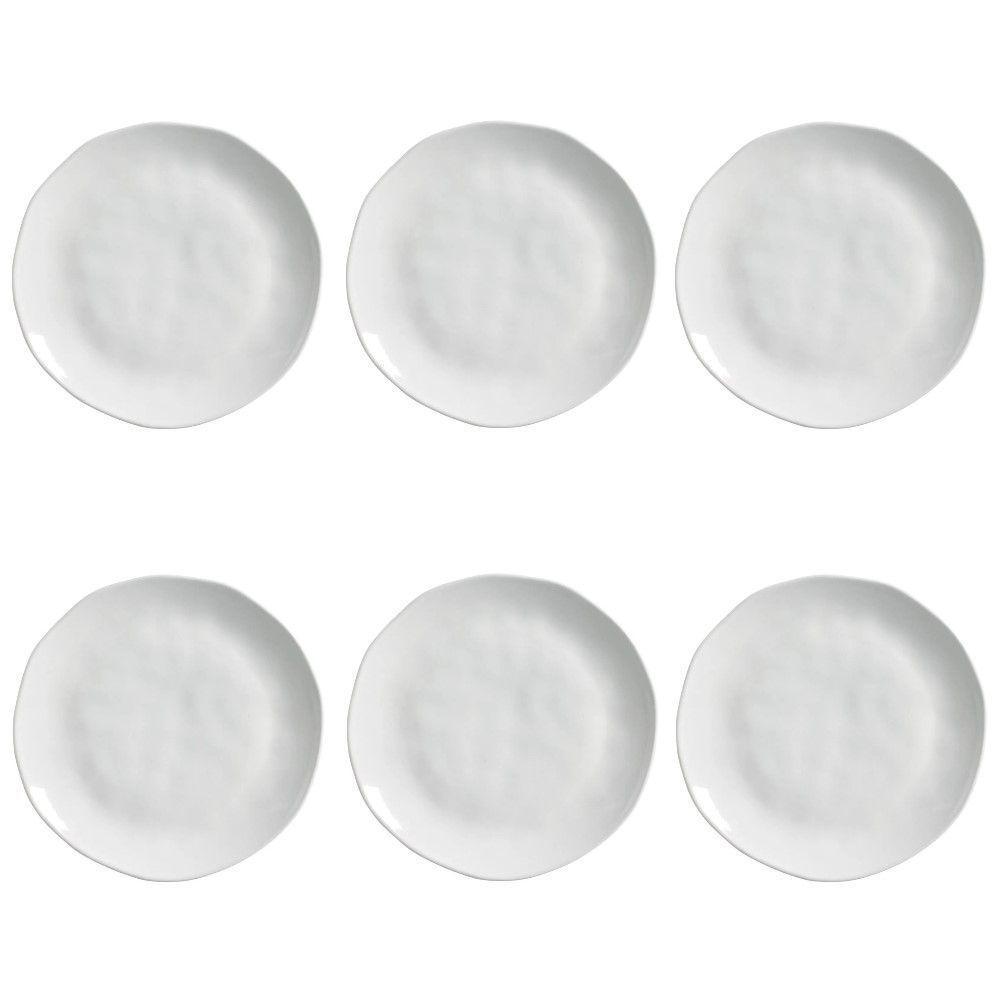 Conjunto De Pratos Rasos 06 Peças Orgânico New White Porto Brasil - 1