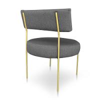 Kit 2 Poltronas Luxo Elora Linho Grafite Pés De Ferro Dourado - Pallazio - 6