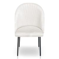 Kit 2 Cadeiras Poltrona De Jantar Ariel Suede Pés De Ferro Preto - Pallazio Cor Marrom