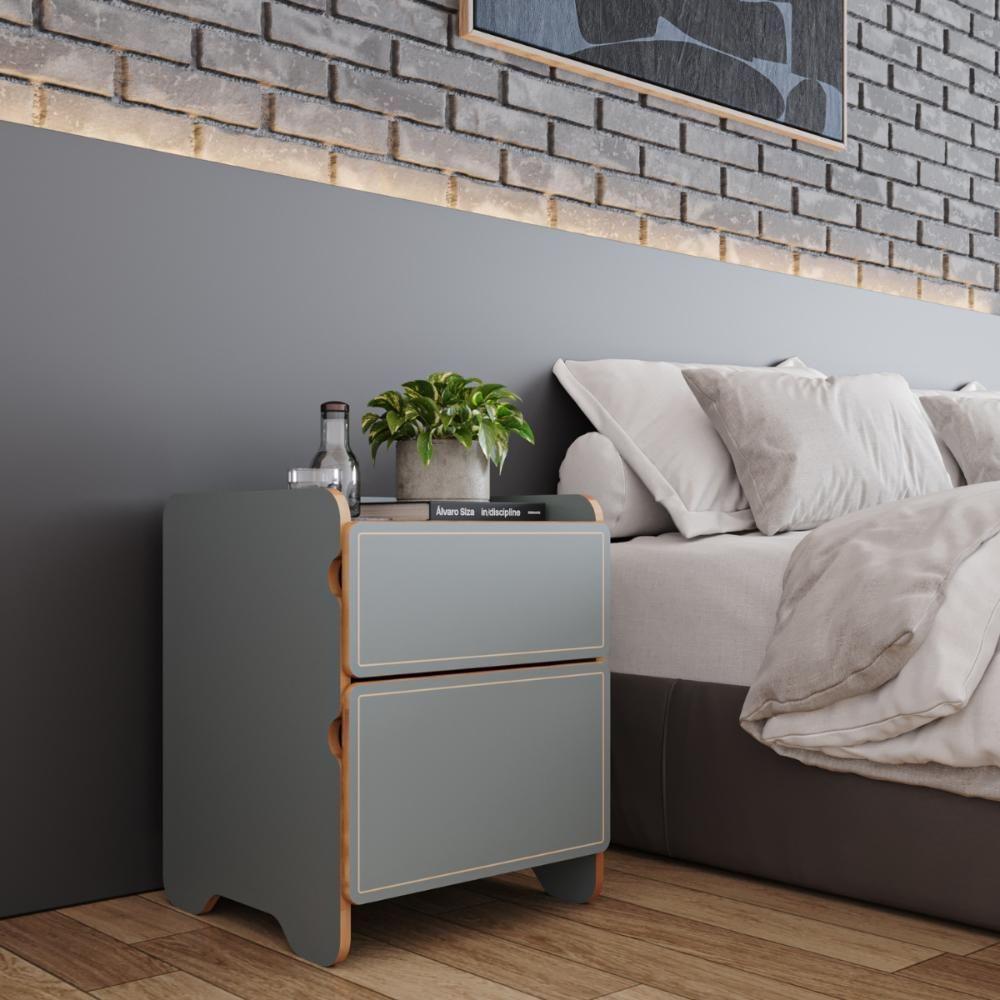 Mesa De Cabeceira 2 Gavetas 45cm Cindy - Verde - 2