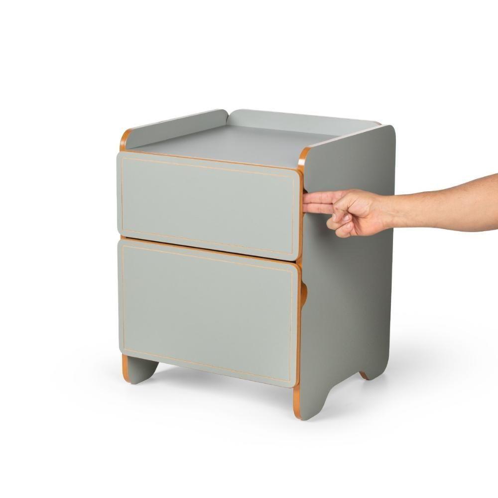 Mesa De Cabeceira 2 Gavetas 45cm Cindy - Verde - 4