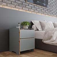 Mesa De Cabeceira 2 Gavetas 45cm Cindy - Verde - 2