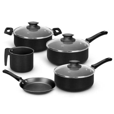 Jogo De Panelas Vitalitá 5 Peças Em Alumínio Com Revestimento Antiaderente Preto Nigro