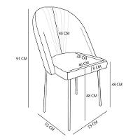 Kit 8 Cadeiras Poltrona De Jantar Ariel Suede Pés De Ferro Preto - Pallazio Cor Preto - 7