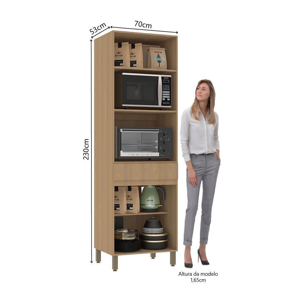 Paneleiro 70cm 4 Portas E 1 Gaveta Com Espaço Torre Quente S Freijó-freijó Brasil - 2