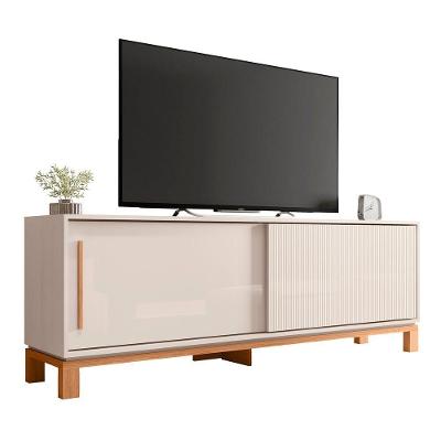 Rack Bancada Para Tv 65 Pol 180cm Lucca Off White Freijó C01 Mpozenato