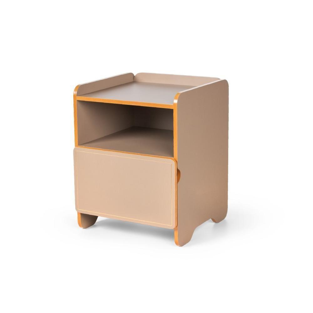 Mesa De Cabeceira 1 Gaveta Com Nicho Cindy - Marrom - 1