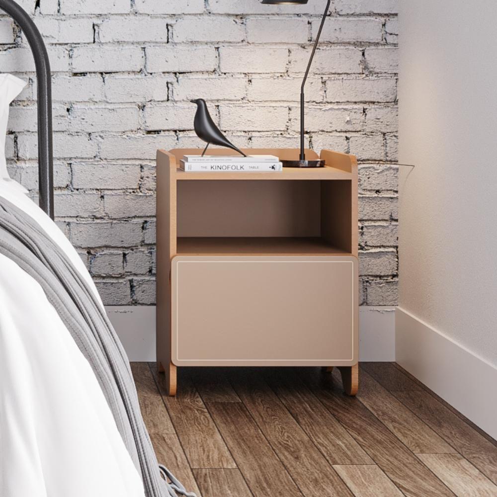 Mesa De Cabeceira 1 Gaveta Com Nicho Cindy - Marrom - 2