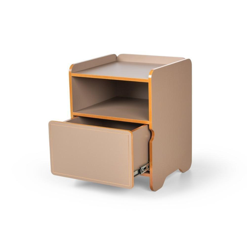 Mesa De Cabeceira 1 Gaveta Com Nicho Cindy - Marrom - 4