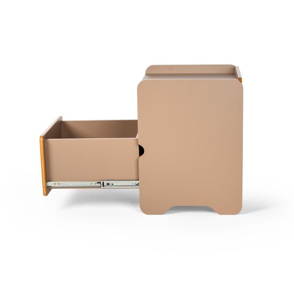 Mesa De Cabeceira 1 Gaveta Com Nicho Cindy - Marrom - 6