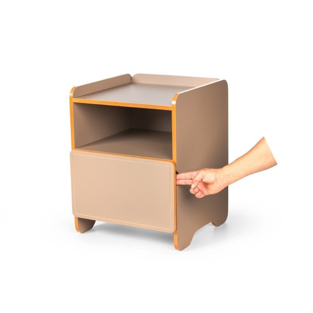 Mesa De Cabeceira 1 Gaveta Com Nicho Cindy - Marrom - 7