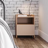 Mesa De Cabeceira 1 Gaveta Com Nicho Cindy - Marrom - 2