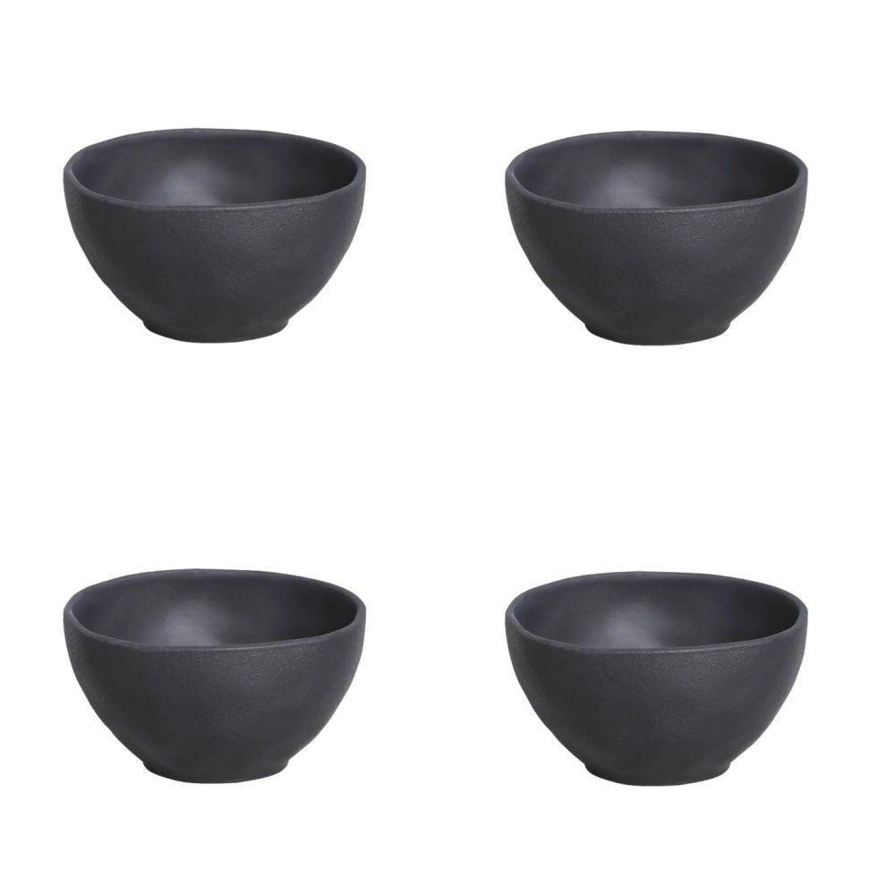Conjunto De Cumbucas 04 Peças 560ml Orgânico Preto Matte Porto Brasil - 1