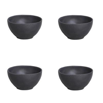 Conjunto De Cumbucas 04 Peças 560ml Orgânico Preto Matte Porto Brasil