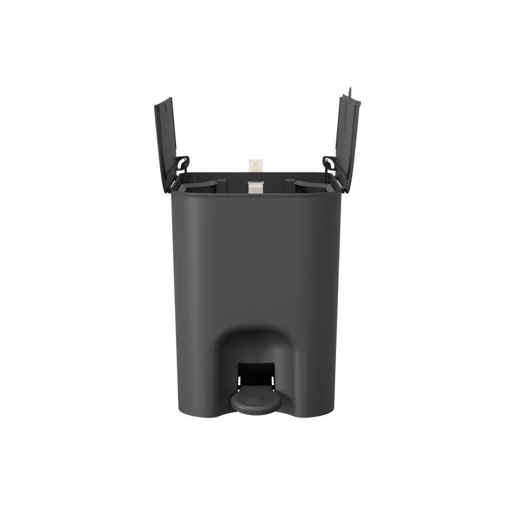 Lixeira Com Pedal Borboleta 12l Preto Com Alça Bege Coza - 3