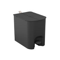 Lixeira Com Pedal Borboleta 12l Preto Com Alça Bege Coza - 1