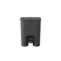 Lixeira Com Pedal Borboleta 12l Preto Com Alça Bege Coza - 2