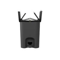 Lixeira Com Pedal Borboleta 12l Preto Com Alça Bege Coza