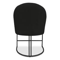 Kit 06 Cadeiras Poltrona De Jantar Bela Veludo Preto Base Metálica Industrial Preto - Pallazio - 6