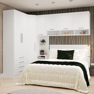 Quarto De Canto Queen Com Guarda Roupas Cabeceira Alpes Luci Branco Pf-branco Pf