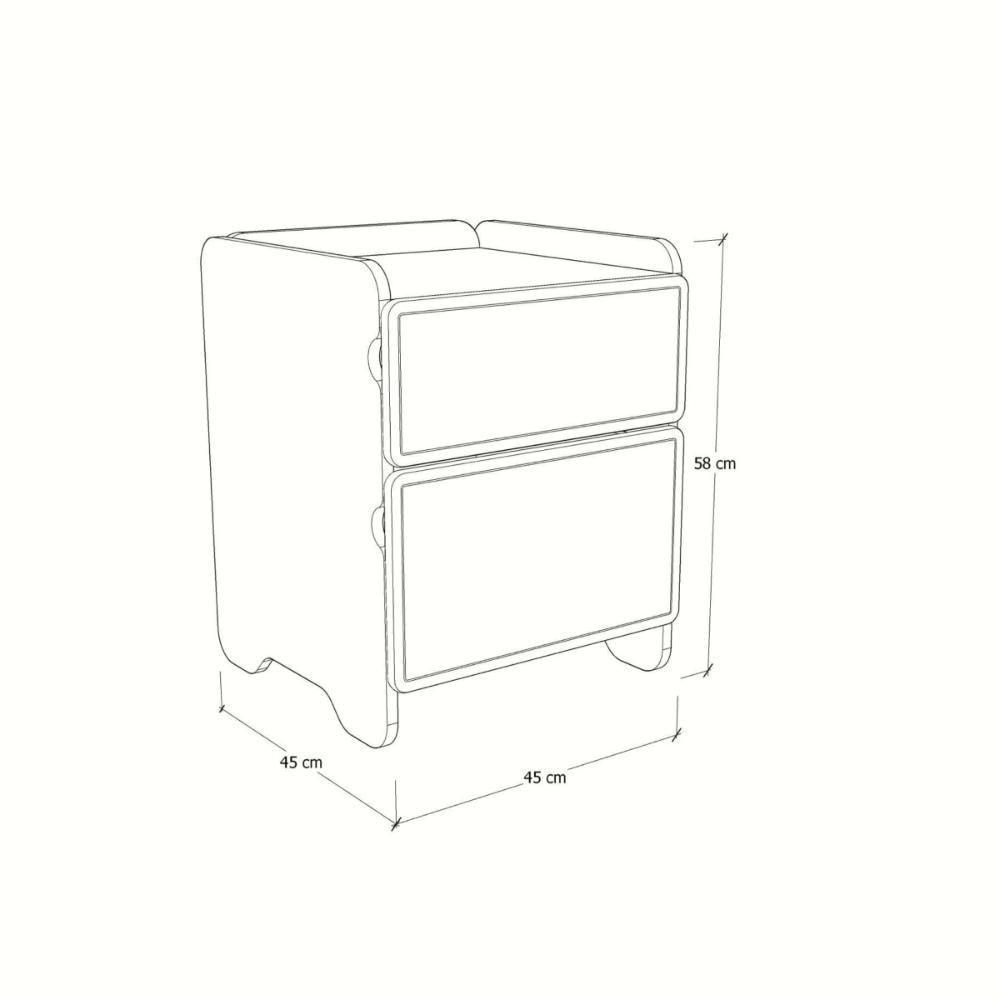 Mesa De Cabeceira 2 Gavetas 45cm Cindy - Azul - 3