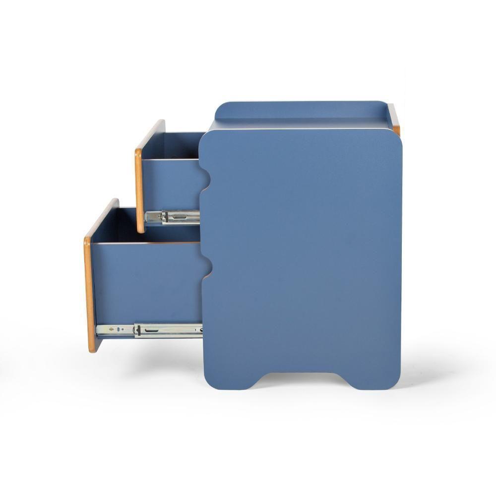 Mesa De Cabeceira 2 Gavetas 45cm Cindy - Azul - 8