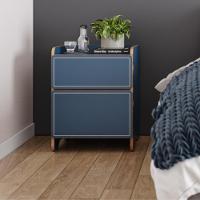 Mesa De Cabeceira 2 Gavetas 45cm Cindy - Azul