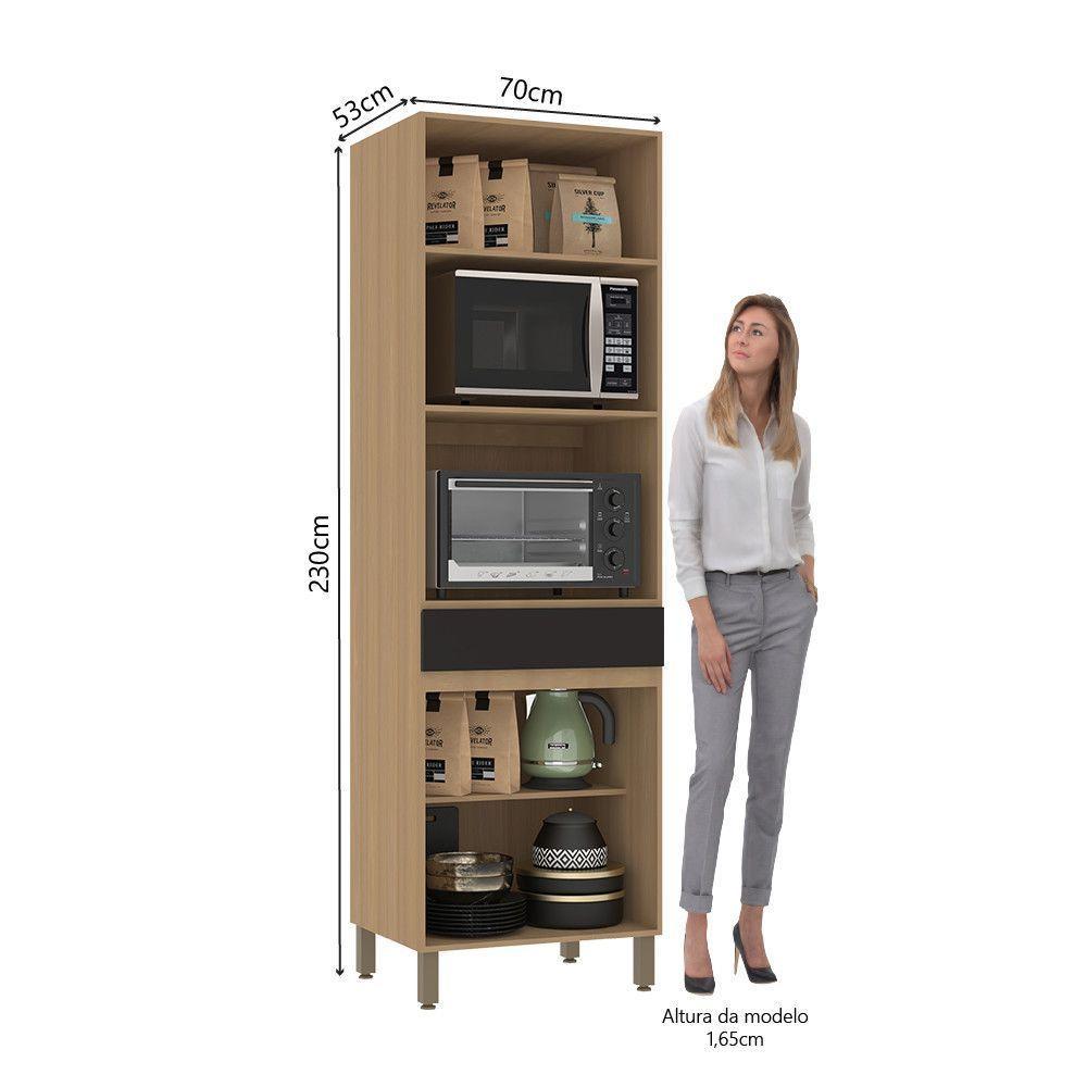 Paneleiro 70cm 4 Portas E 1 Gaveta Com Espaço Torre Quente S Freijó-preto - 2