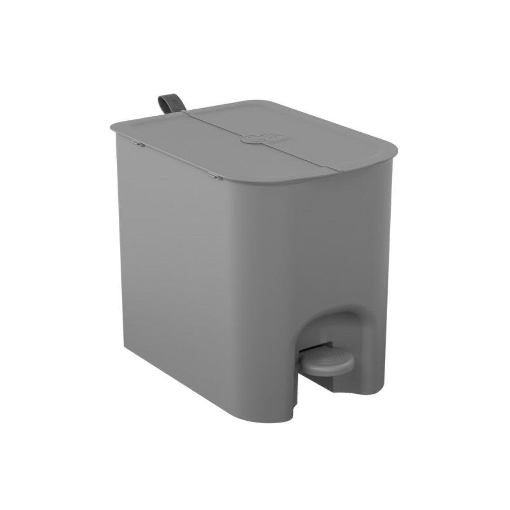 Lixeira Com Pedal Borboleta 12l Cinza Com Alça Chumbo Coza - 1
