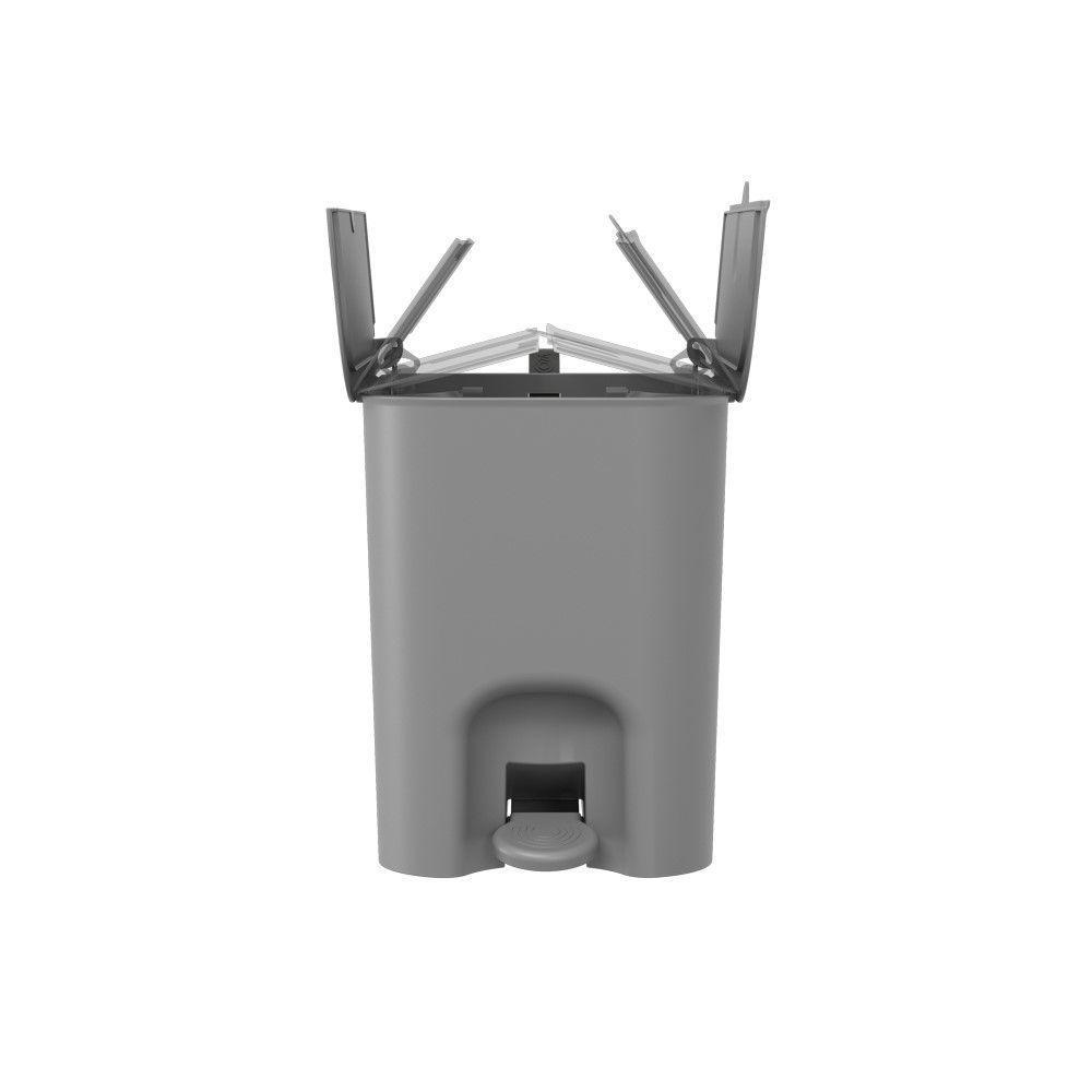 Lixeira Com Pedal Borboleta 12l Cinza Com Alça Chumbo Coza - 4