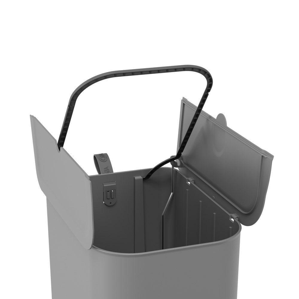Lixeira Com Pedal Borboleta 12l Cinza Com Alça Chumbo Coza - 5