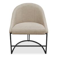 Kit 08 Cadeiras Poltrona De Jantar Bela Suede Bege Base Metálica Industrial Preto - Pallazio