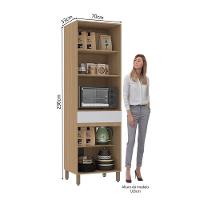 Paneleiro 70cm 4 Portas E 1 Gaveta Com Espaço Para Micro-ond Freijó-cinza Cristal - 2