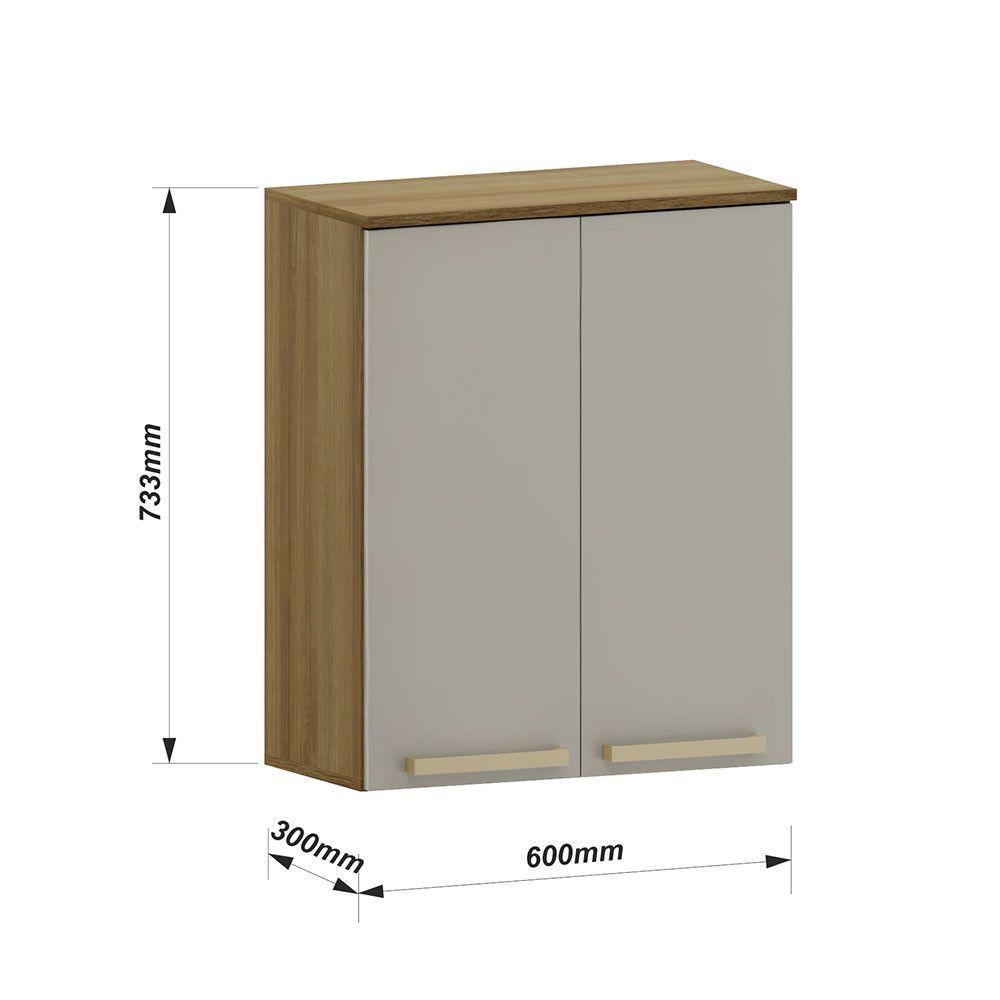 Armário Aéreo 60 Cm 2 Portas Isis Luciane Móveis Avelã-mocca Laca - 3