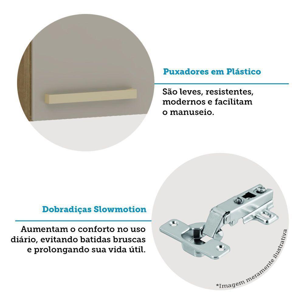 Armário Aéreo 60 Cm 2 Portas Isis Luciane Móveis Avelã-mocca Laca - 4
