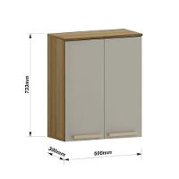 Armário Aéreo 60 Cm 2 Portas Isis Luciane Móveis Avelã-mocca Laca - 3