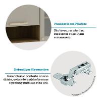 Armário Aéreo 120cm 3 Portas Com Vidro Canelado Com Nicho Is Avelã-mocca Laca - 5