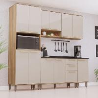 Cozinha Modulada Compacta 5 Peças Com Tampos E Sem Pia Isis Avelã-mocca Laca - 1