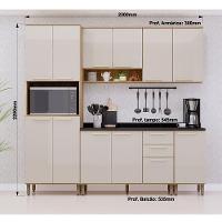 Cozinha Modulada Compacta 5 Peças Com Tampos E Sem Pia Isis Avelã-mocca Laca